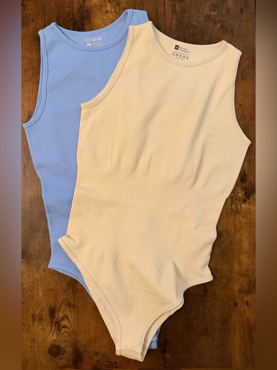 OQQ Tops - NWOT OQQ Ribbed High Neck Sleeveless Bodysuit - Bundle of 2